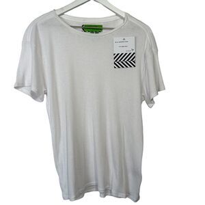 Sandrine Rose Ribbed Tee Womens Small White Short Sleeve Lightweight Stretch NWT